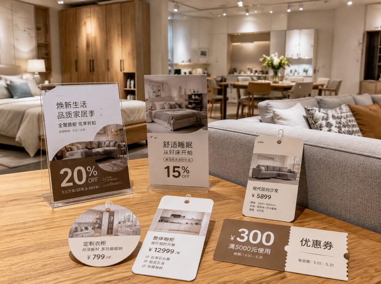 壶关县家具门店单页海报与吊牌
